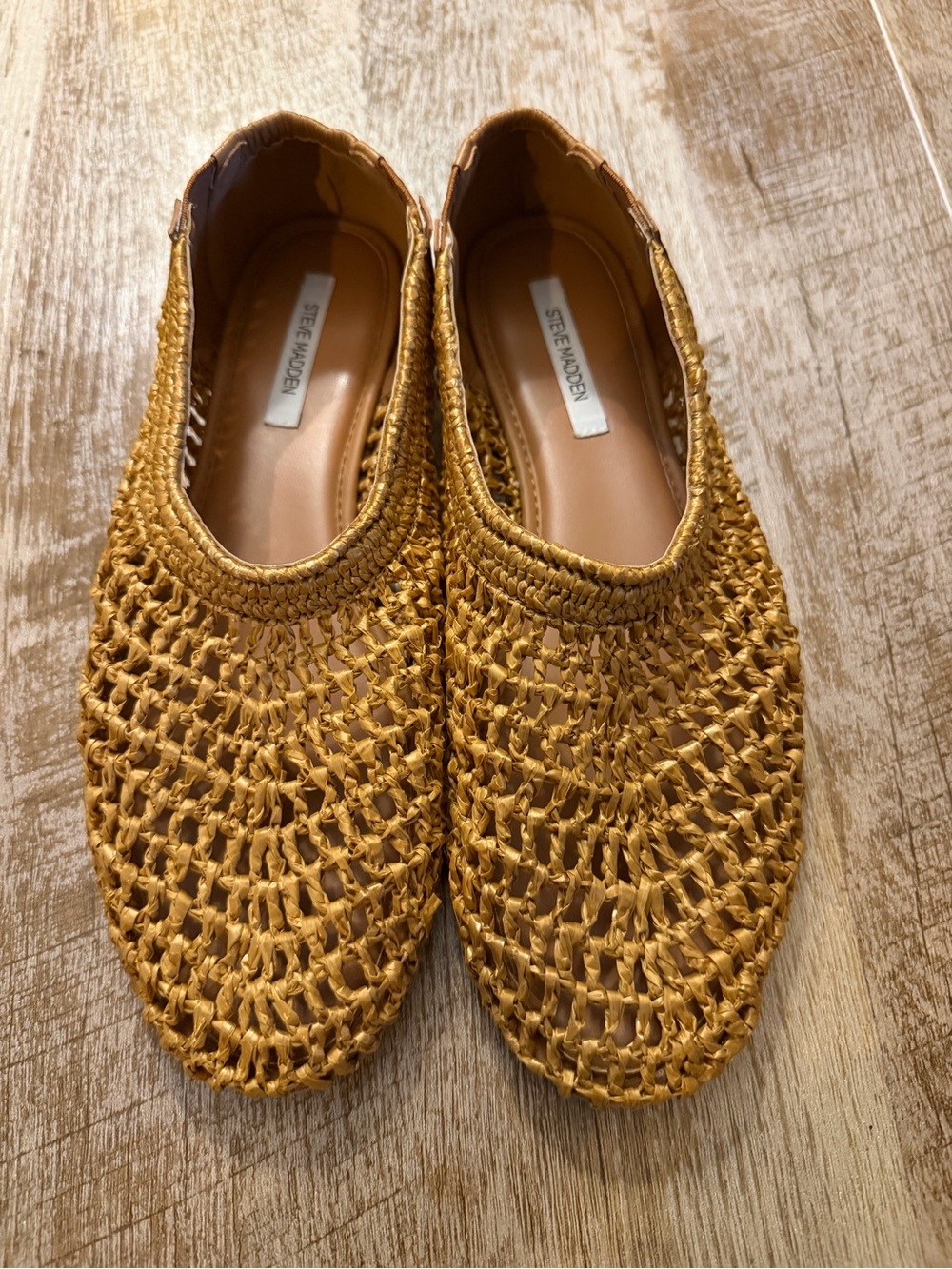 Steve Madden Mustard Woven Slip-On Loafers